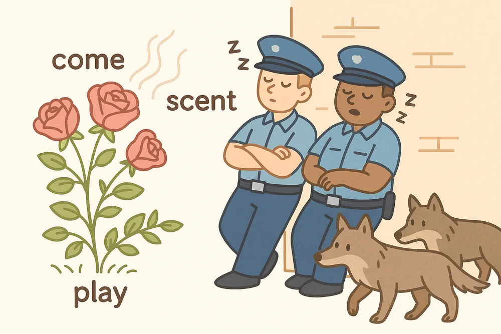 Relaxed guards smelling roses while danger approaches, a mnemonic for complacent
