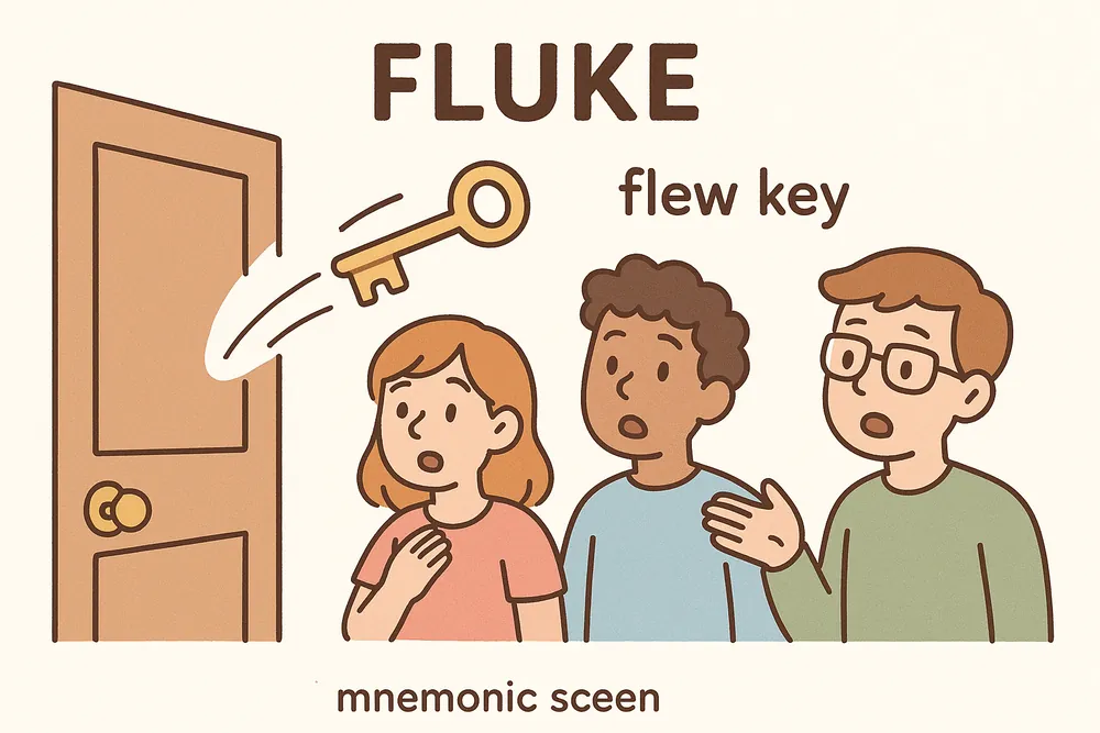 A key flying by chance into a distant lock, a mnemonic for fluke