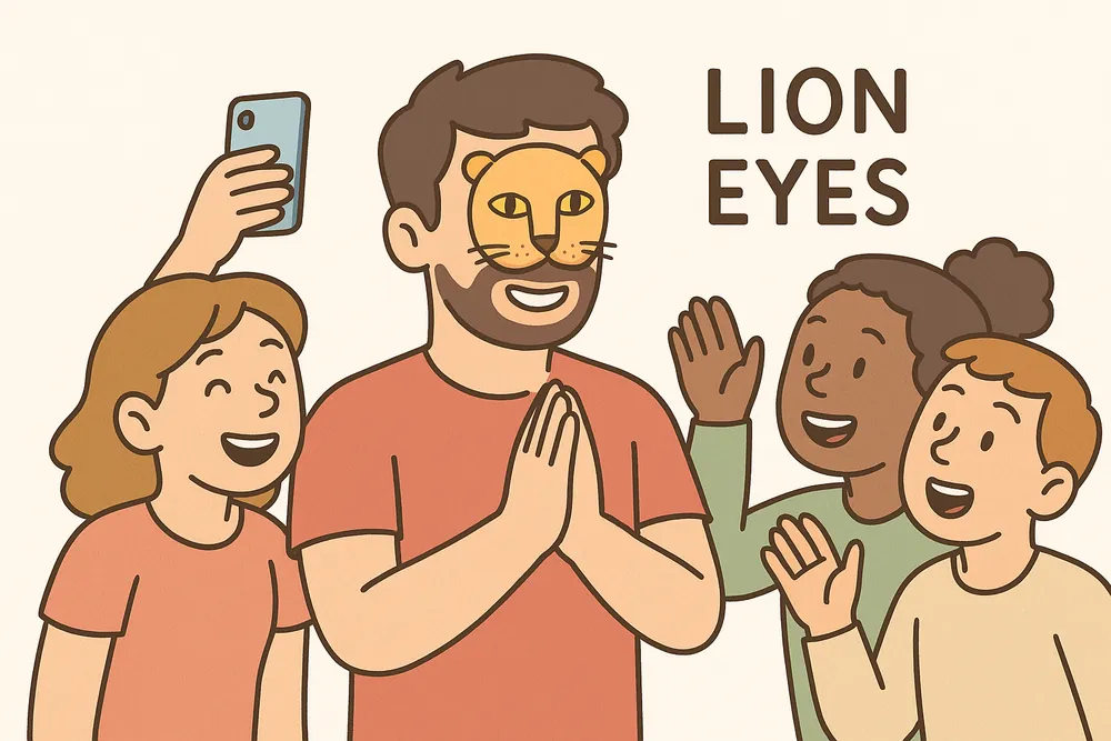 Fans giving a community helper lion eyes and celebrity treatment, a mnemonic for lionize