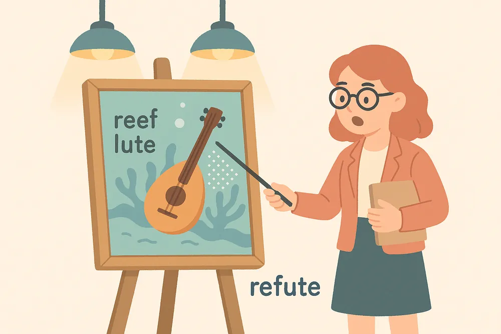 Modern marks exposing a supposedly ancient reef flute, a mnemonic for refute