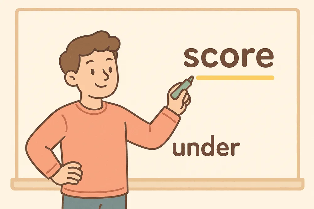 A bold marker drawing a line under an important score, a mnemonic for underscore